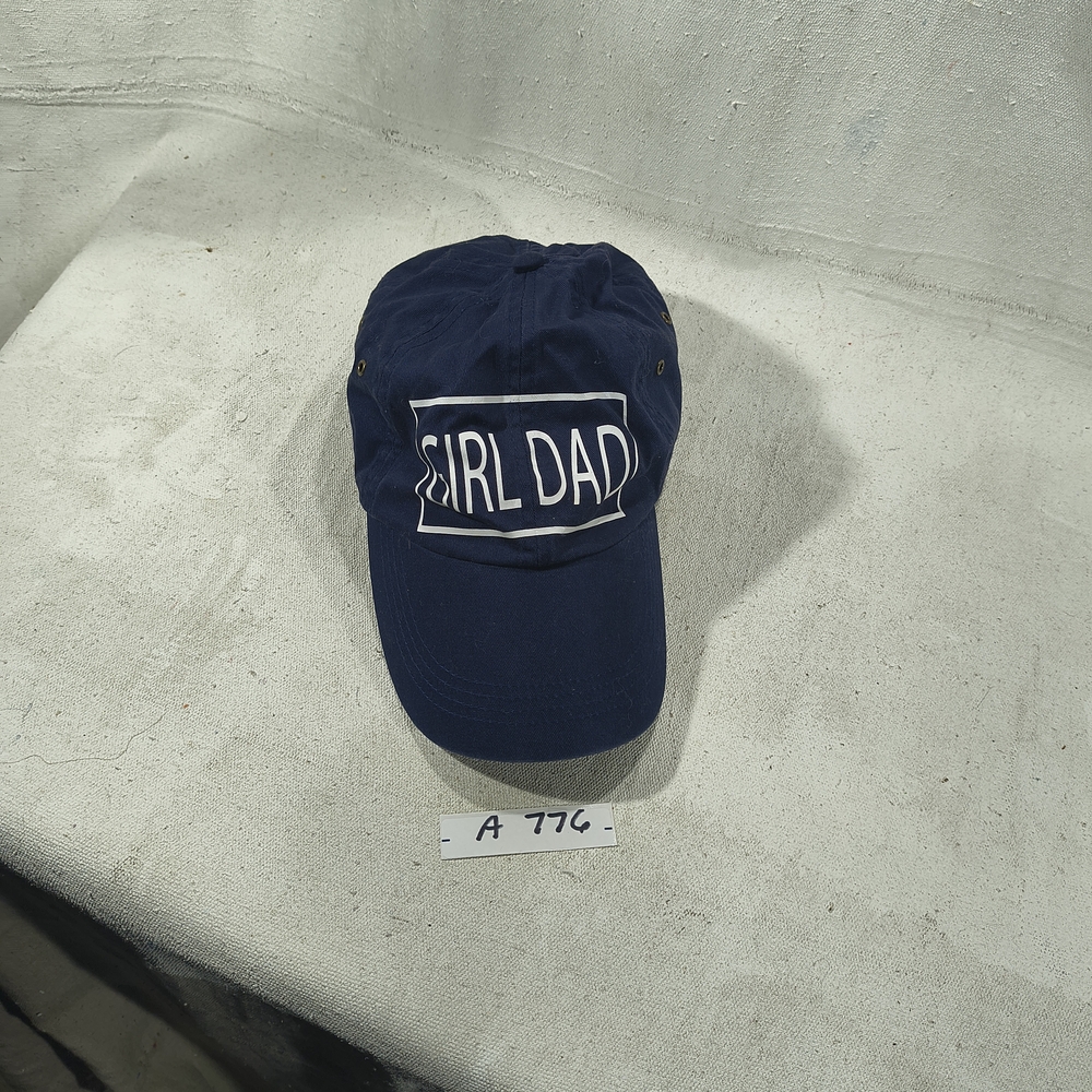 Anvil Dark Blue Unisex Adjustable Cap with Girl Dad Logo In White